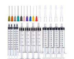 @ Lu’s Today® – Basic Hobby Essentials – Precisie Injectiespuitenset – 12 Spuiten + Stompe Naalden – 1 ml / 5 ml / 10 ml – Voor Resin Art, Lijmwerk, Pigmenten & DIY‑Projecten