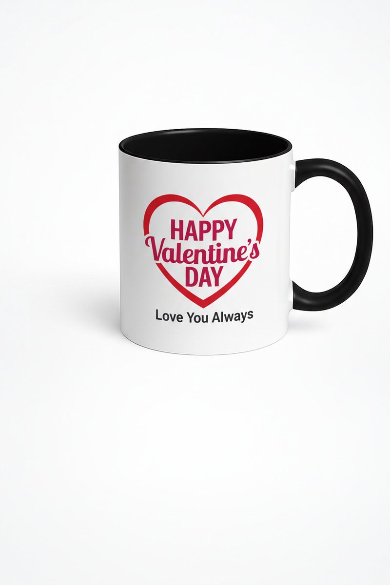 Valentijnsdag Mok - Happy Valentine's Day & Love You Always - Romantisch Cadeau met Hart