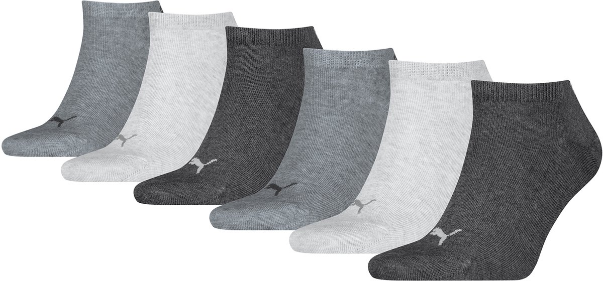 Puma Unisex Sneakersokken 6 Pack Grijs