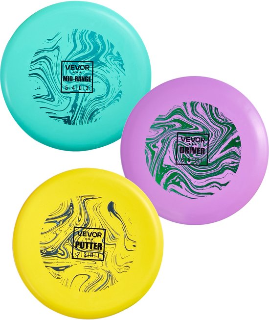 VEVOR Disc Golf Starter Set (3 Stuks), Frisbees voor Full Body Krachttraining, met Putter, Mid-Range, Driver, Pdga Goedgekeurd, voor Tuin, Gazon, Strand En Park Buiten van VEVOR — afbeelding 2