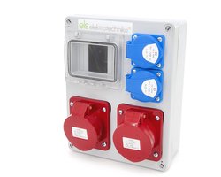 Stroomverdeler voor Bouwstroom met Schuko Stopcontacten en CEE Aansluitingen