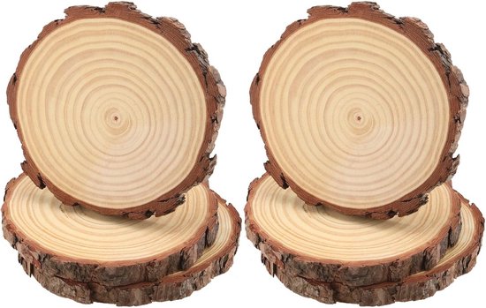 Natuurlijke Houten Ringen voor Macramé en Knutselen - Set van 12 - 80