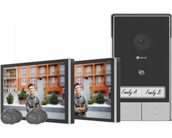 EZVIZ HP7 2-Family Kit – 2K Dubbele Video Deurbel & Intercom – 2-Wire Installatie – AI Detectie & Nachtzicht – 7 Inch Touchscreen – WiFi 6 – IP65