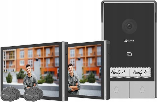 EZVIZ HP7 2-Family Kit - 2K Dubbele Video Deurbel & Intercom - EZVIZ - €349,00