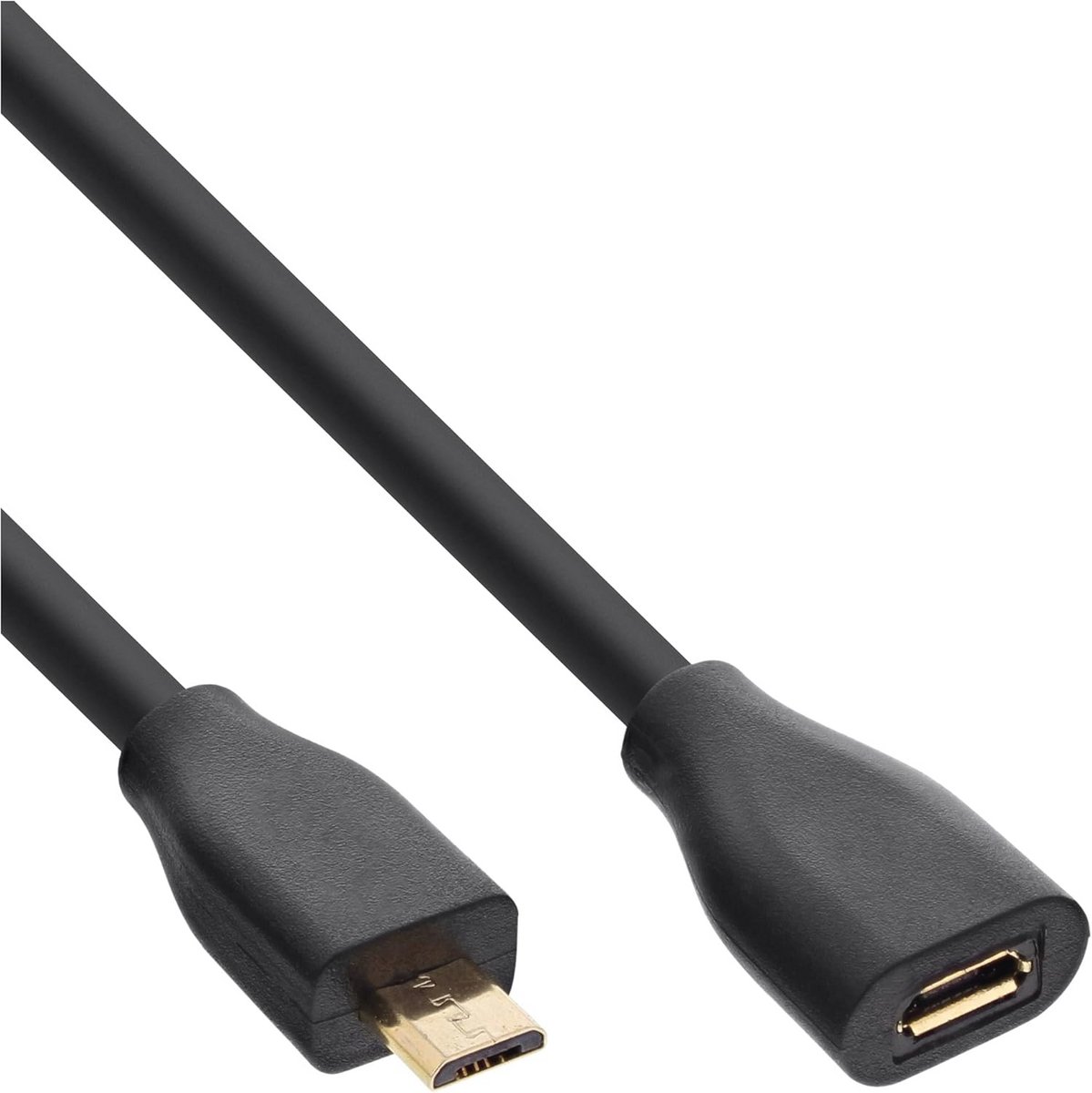Micro-USB verlenging 1,5 m - USB 2.0 Micro-B stekker naar bus met vergulde contacten