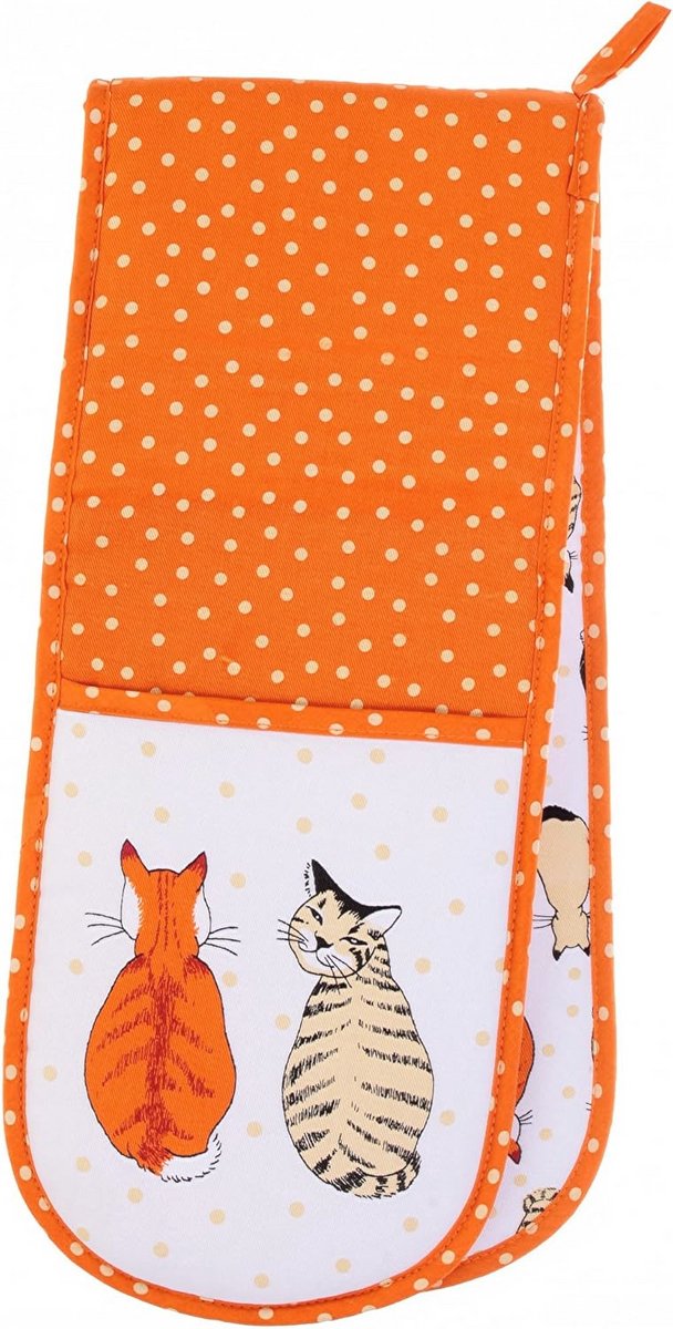 Katoenen Dubbele Ovenhandschoenen met Kattenontwerp - Kookcadeaus voor Bakkers en Chef-koks