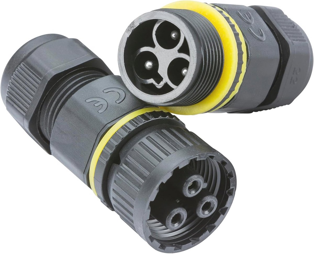 Waterdichte 3-polige kabelconnector IP68 16A voor buitengebruik