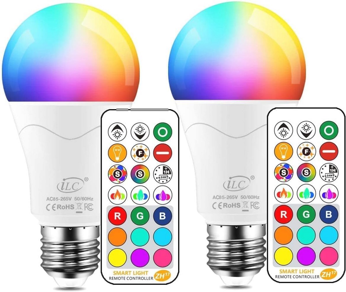E27 LED Lamp met Afstandsbediening - 1050 Lumen, RGB Kleurverandering, Warm Wit