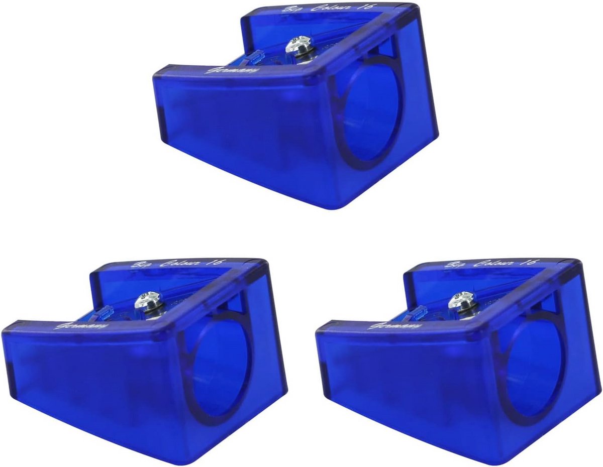 Puntenslijper voor dikke potloden tot Ø 16 mm - 3 stuks, blauw