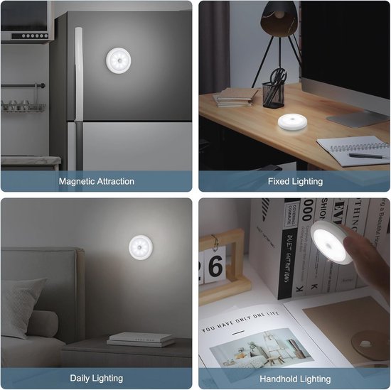 Nachtlampje met Bewegingsmelder en Oplaadbare LED Verlichting - Ideal voor Slaapkamer en Hal van Merkloos — afbeelding 5