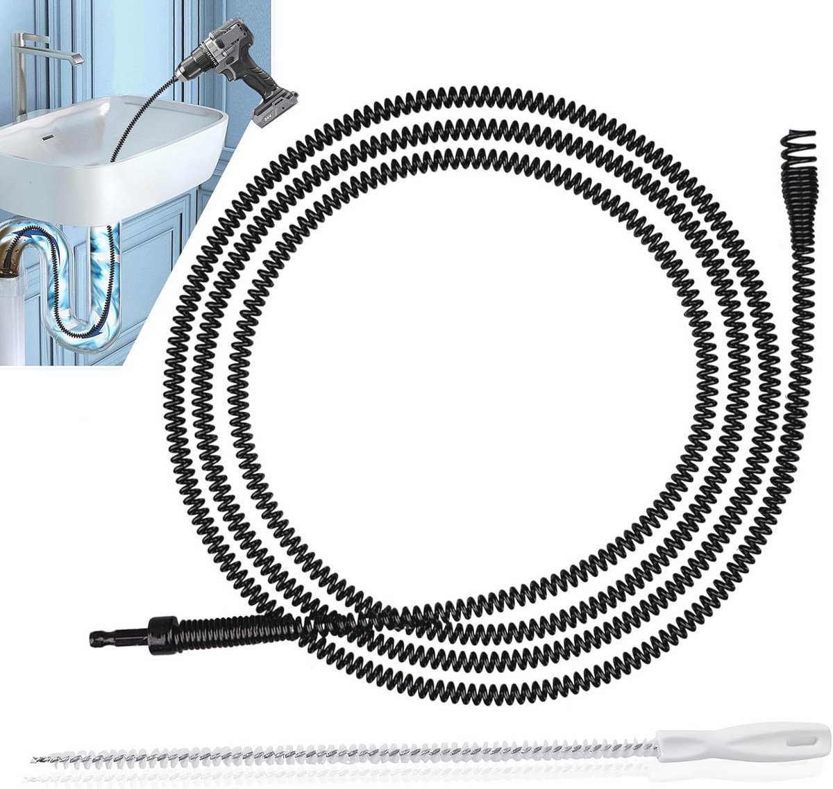 Pijpreinigingsspiraal 8 mm – Afvoerborstel voor hardnekkige verstoppingen (3 m)