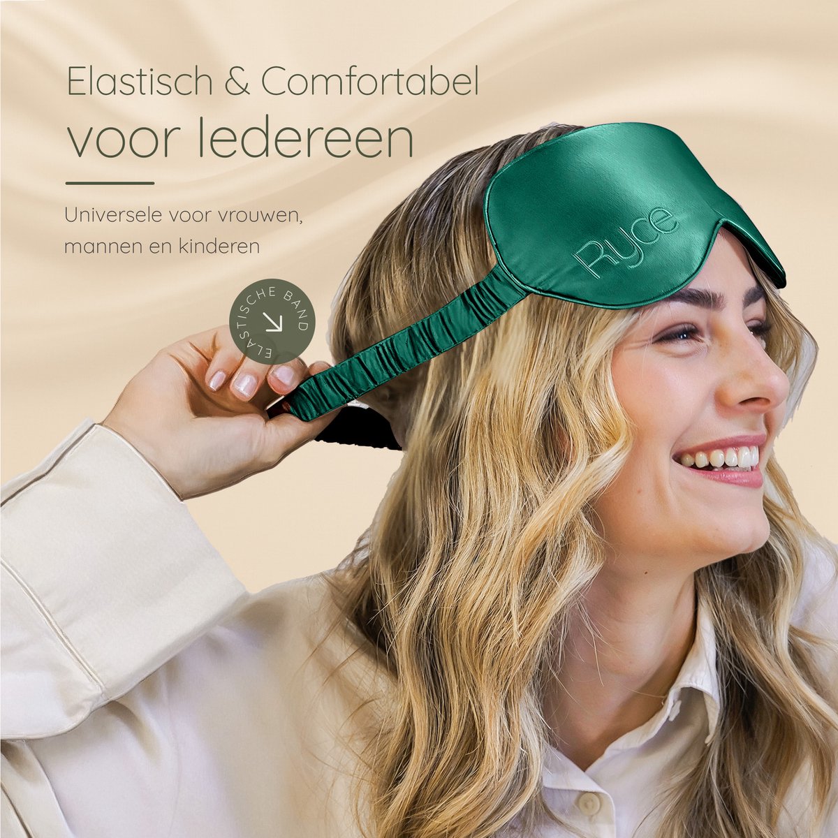 Ryce® Zijden Slaapmasker - Oogmasker - Vrouwen & Mannen - Cadeau - Groen — afbeelding 6