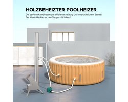 Zwembadverwarming Houtgestookt – Altameubel Titanium Warmtepomp voor Klein Zwembad, Houten Hottub of Whirlpool – Snelle Verwarming – RVS Outdoor Houtkachel voor Zwembad – Eco Houtgestookte Pool Heater