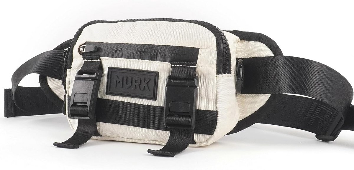 Uniseks Waterdichte Heuptas voor Dames en Heren - Multifunctionele Crossbody Bag in Gebroken Wit