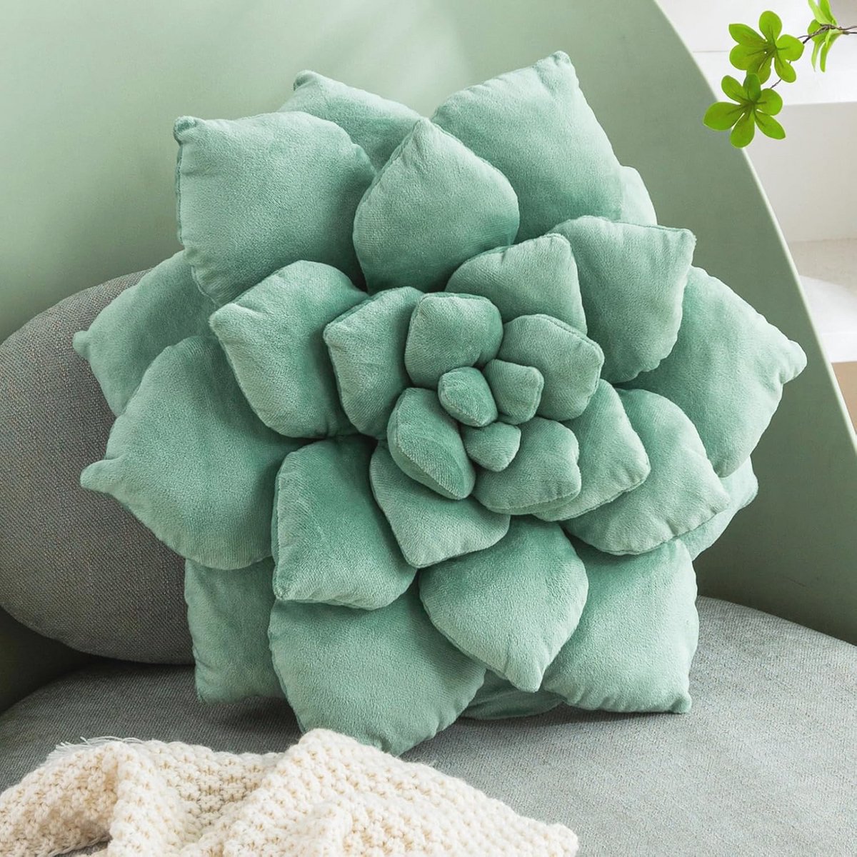 3D Kussen Cactusplant 44 cm - Uniek Decoratief Kussen voor Thuis en Slaapkamer - Groene Accenten voor een Tropische Sfeer