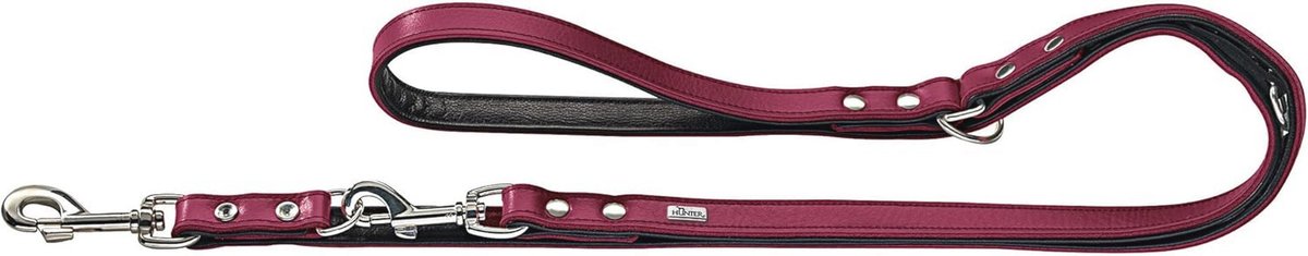 Verstelbare hondenriem voor honden - gecoat splitleer, kunstleer, weerbestendig, 1,8/200 cm, rood