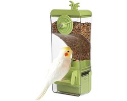 Unyqoos® Handige automatische voederdispenser met zitstang voor kleine vogels en parkieten