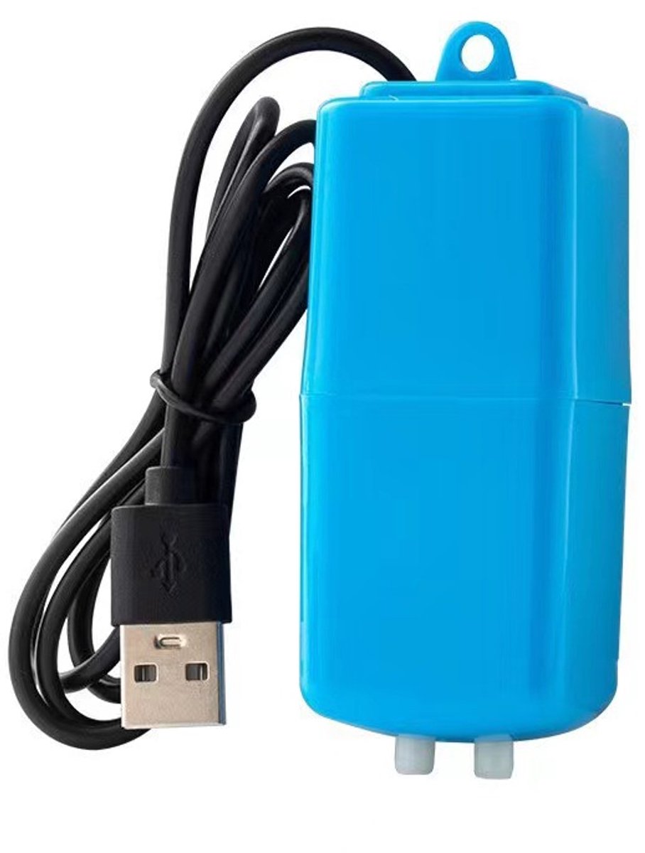 USB-zuurstofpomp, kleine, draagbare, ultra-stille thuisaquarium-auto-viskwekerij- en viszuurstofpomp (met luchtsteen)