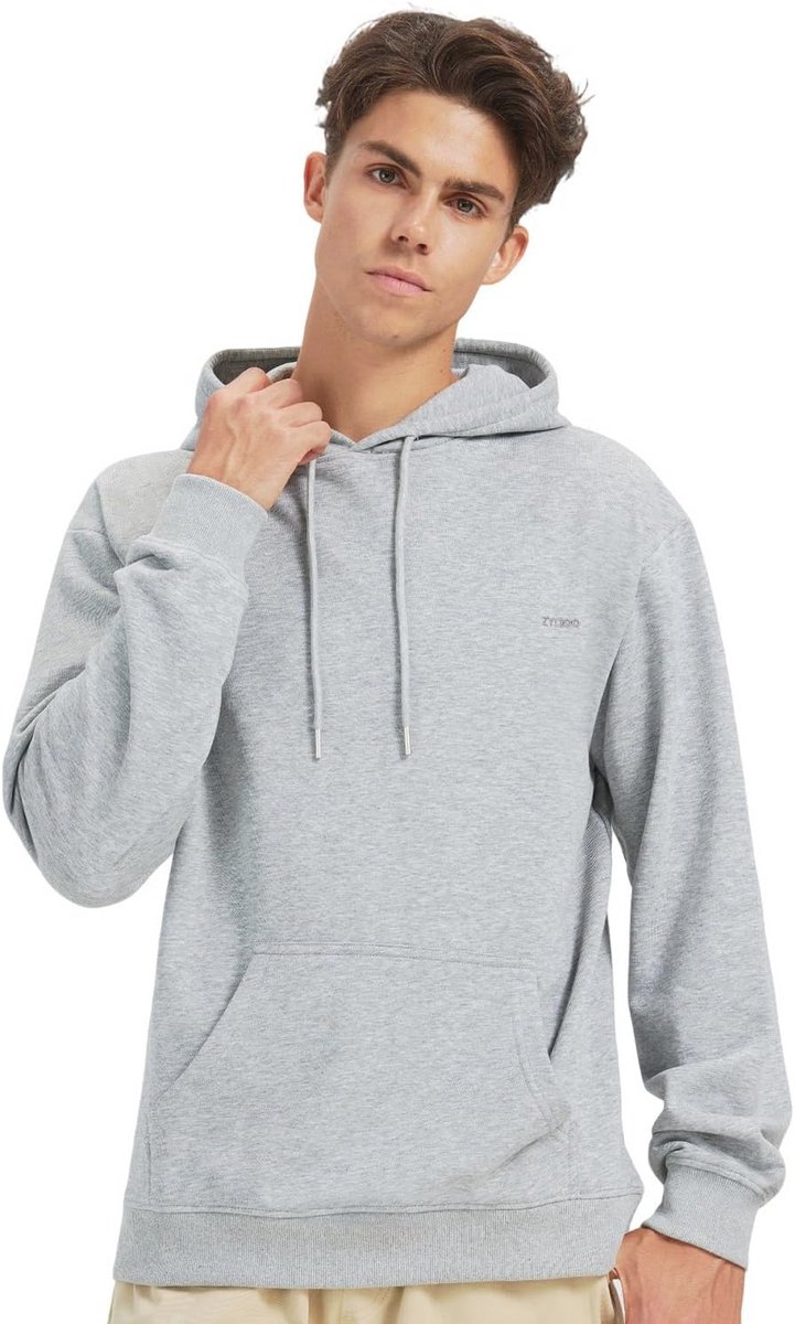 Extra lange hoodie voor heren met capuchon en ronde hals