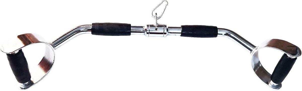 Druk omlaag Bar met Rubber Handgrepen en Draaiende Hanger - 28 inch V-vormige Staven voor Pulldown Oefeningen