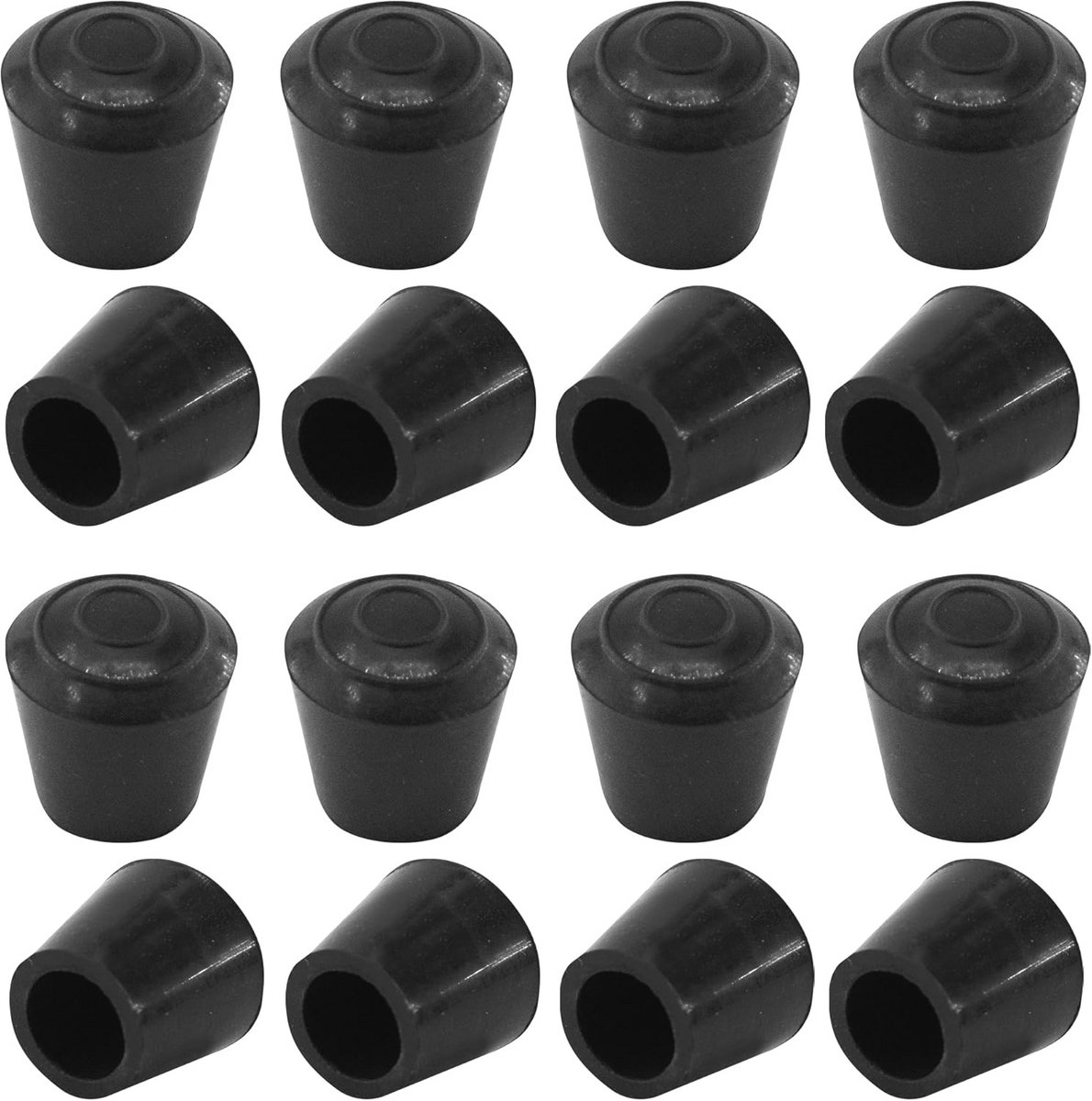 Ronde stoelpootdoppen 1/2 inch - 16 stuks flexibele rubberen meubelvoetbeschermers voor vloeren