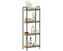 HOMCOM Badkamerrek - Bamboe - 41,5x21,5x106cm - Zwart