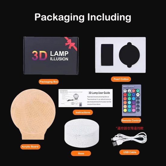 3D Illusie Nachtlamp voor Kinderen - Creatieve Voetbal Tafellamp met Afstandsbediening, 16 Kleuren - Perfect voor Jongens van 9-12 Jaar — afbeelding 4
