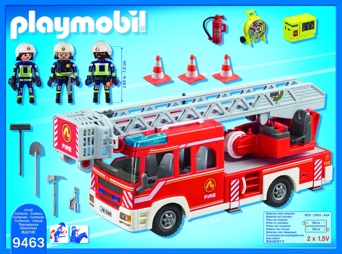 PLAYMOBIL City Action Brandweer ladderwagen - 9463 — afbeelding 17