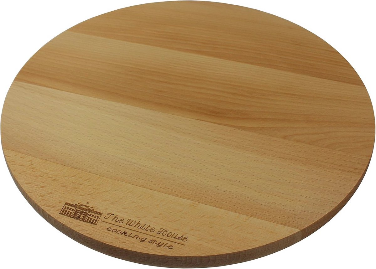 Houten roterende keukenplank - Taartstandaard, pizzaplaat en serveerplank (29 cm)