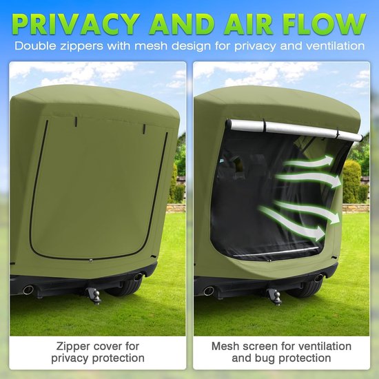 Universal Tailgate Tent - Waterproof Car Rear Tent voor Camping en Reizen met UV Bescherming - Compatibel met SUV's zoals VW T-ROC en T-ROC Convertible — afbeelding 3