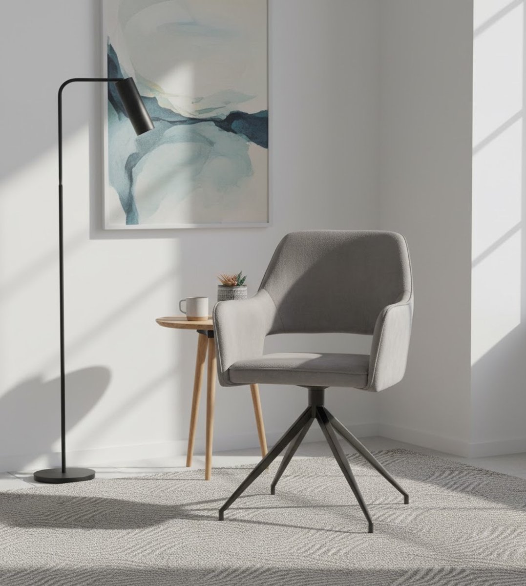 Eetkamerstoel Luxora Fluweel Grijs met - 88x55x59 cm - Zwart - Grijs Zwart Metalen Onderstel – - Medahomestore