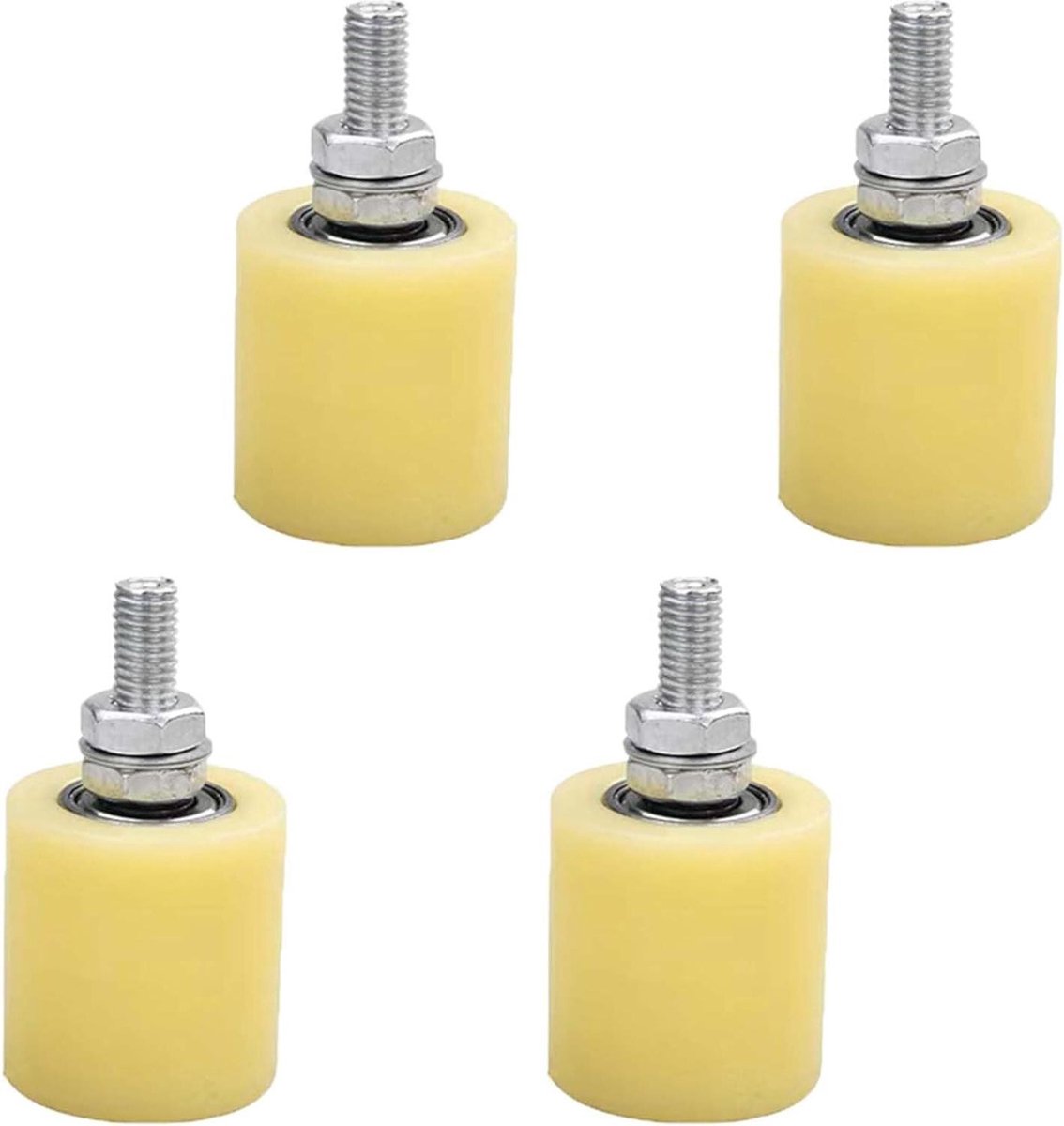 CSGoods - Nylon geleidingswielen voor elektrische schuifpoorten - Set van 4 - Soepel lopende lagers - Duurzame groefrail katrollen - 40 x 45 mm