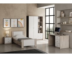 Belfurn - kinderkamer Evora 4 delig in eik ivoor en witte fronten