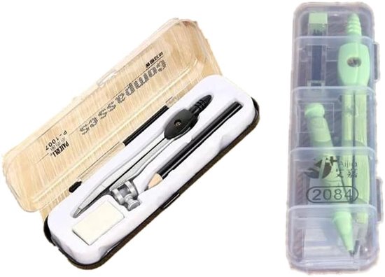 2 Sets Professionele Tekencompass Geometrie Compas Set Traditioneel ...