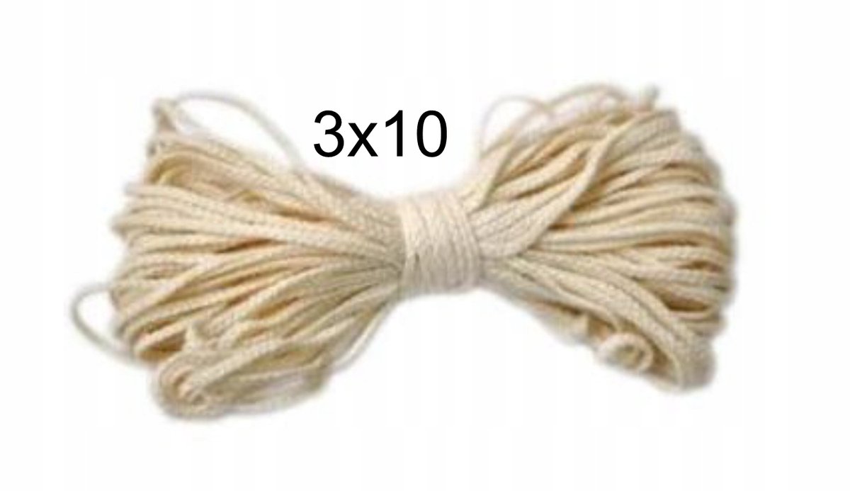 Katoen Kaars Lont 20m - 3x10 - Bijenwas Product