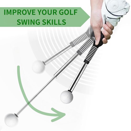 Unyqoos® Draagbare intrekbare golf swingtrainer voor kracht en tempotraining van Merkloos — afbeelding 2