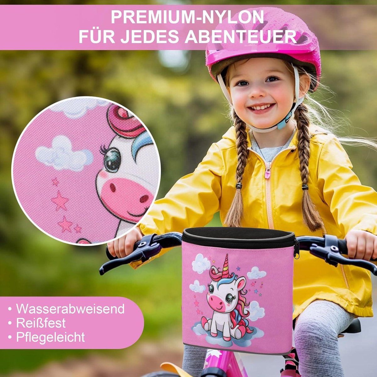CSGoods - Stuurtas voor kinderen | Fietsmand met bel en windwiel | Roze | Geschikt voor kinderfietsen, scooters en loopfietsen