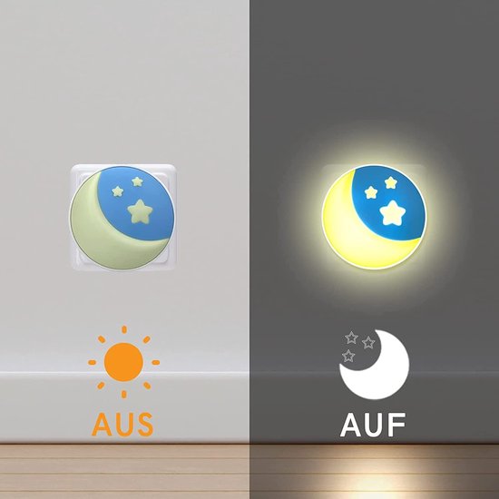 Nachtlampje Stopcontact met Schemersensor, Kind Bedlamp Muur Opgezet, Pasgeboren Baby Slaapkamer Slaap Licht, Zwangerschap Nachtlampje Ziekenhuis, LED wandlampen voor trappen hal keuken — afbeelding 2