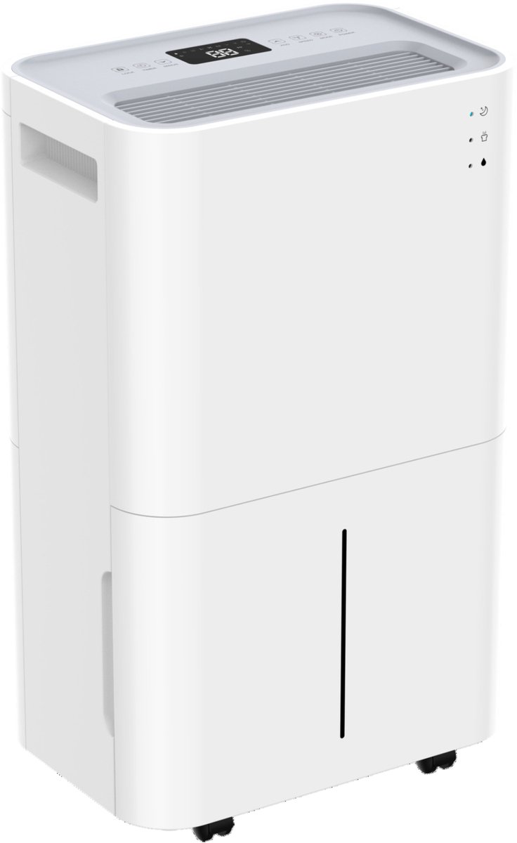 YUCONN FlowPro25 - Luchtontvochtiger - Ontvochtigt Tot 25L Per Dag - Was-droog Functie - Ionisator en Luchtreiniger - Geschikt voor Slaapkamer, Badkamer, Woonkamer en Kelder - Dehumidifier - Wit