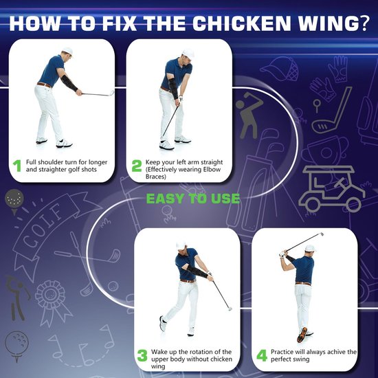 Unyqoos® Innovatieve Golftrainingshulp met Ergonomische Elleboogsteun voor Betere Swing van Merkloos — afbeelding 3
