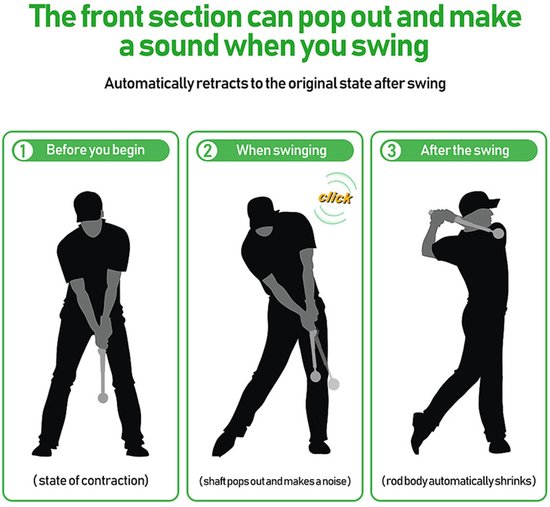Unyqoos® Draagbare en intrekbare golfswingtrainer voor verbeterde swingtechniek van unyqoos — afbeelding 5