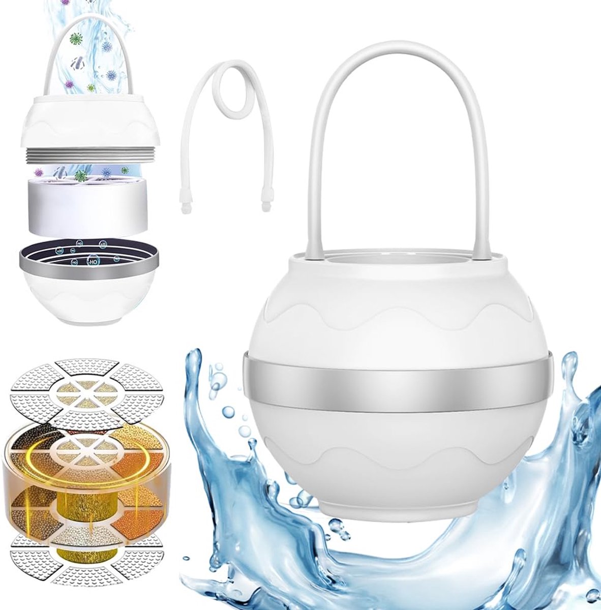 Water Filter voor Badkuip - 8 Fasen Badwaterfilter - Waterverzachter en Purifier - Verwijdert Verontreinigingen en Chloor