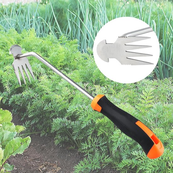 Garden Werk - Onkruid Cutter - Onkruid Verwijderaar - Voegen Cleaner - Tuin Gereedschap - Hand Onkruid Verwijderaar - Tool voor Tuinliefhebbers (Rubber Handvat - 4 Tanden) — afbeelding 2