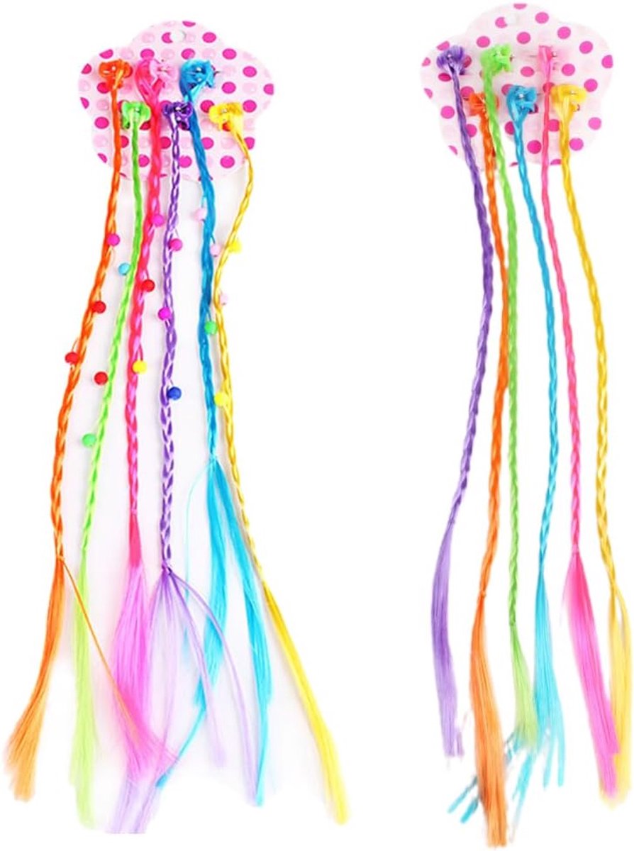 Pack van 24 Gekleurde Haarextensions - Kleurrijke Clips - Haaraccessoires voor Meisjes en Kinderen - Haarstrengen voor Snap-On