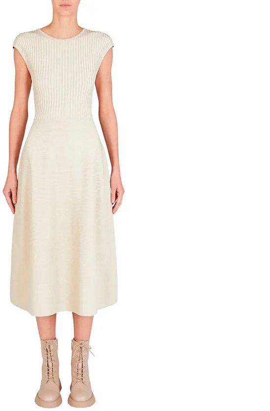 Armani Exchange Xw000119_af10352 Midi-jurk Met Korte Mouwen Beige L Vrouw