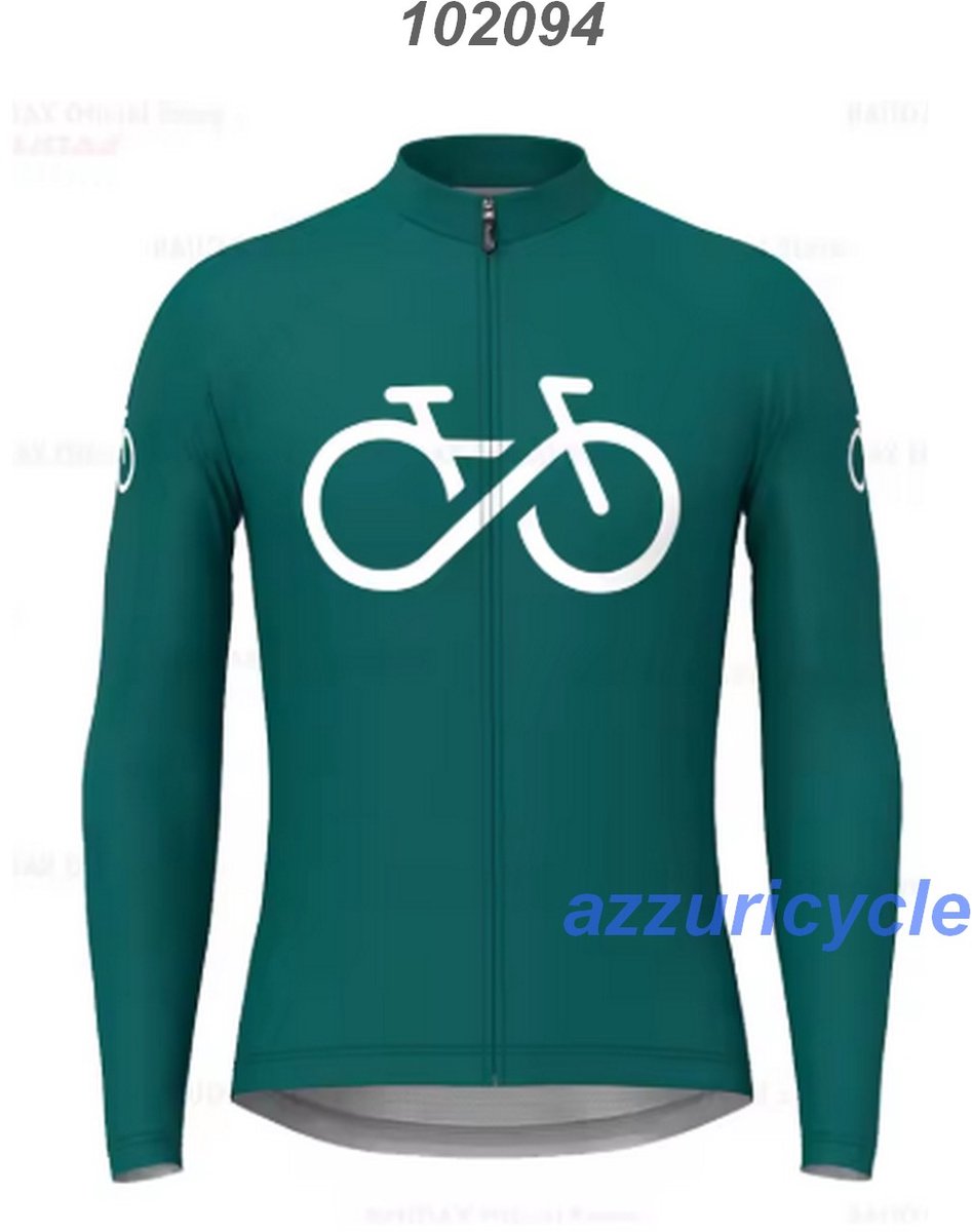 Fietsshirt lange mouw 4XL groen met opdruk