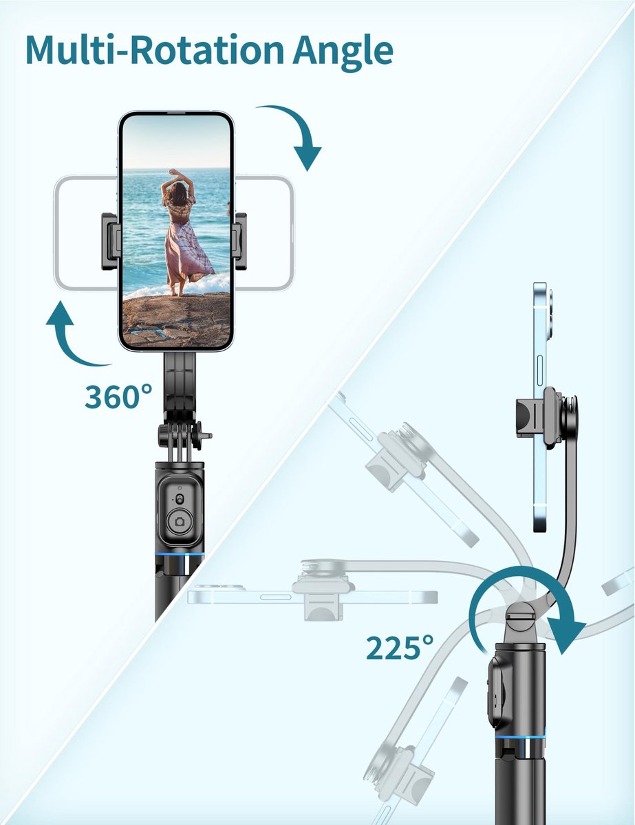 Unyqoos® Uitschuifbare Selfiestick met Statief en Afstandsbediening voor Smartphones