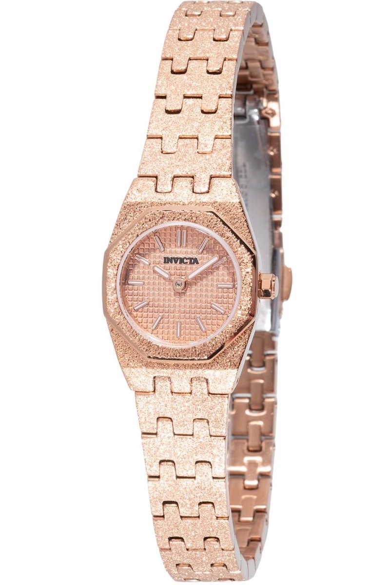 Invicta Mini 49872 Dames Horloge - Waterdicht - Analoog - Quartz Uurwerk - Roestvrij Staal met rosegouden Wijzerplaat - 19mm