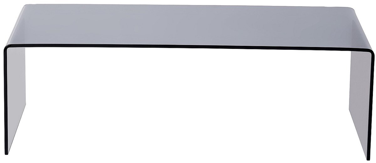 Vente-unique Salontafel van gebogen gehard gerookt glas - Zwart - ALONZO