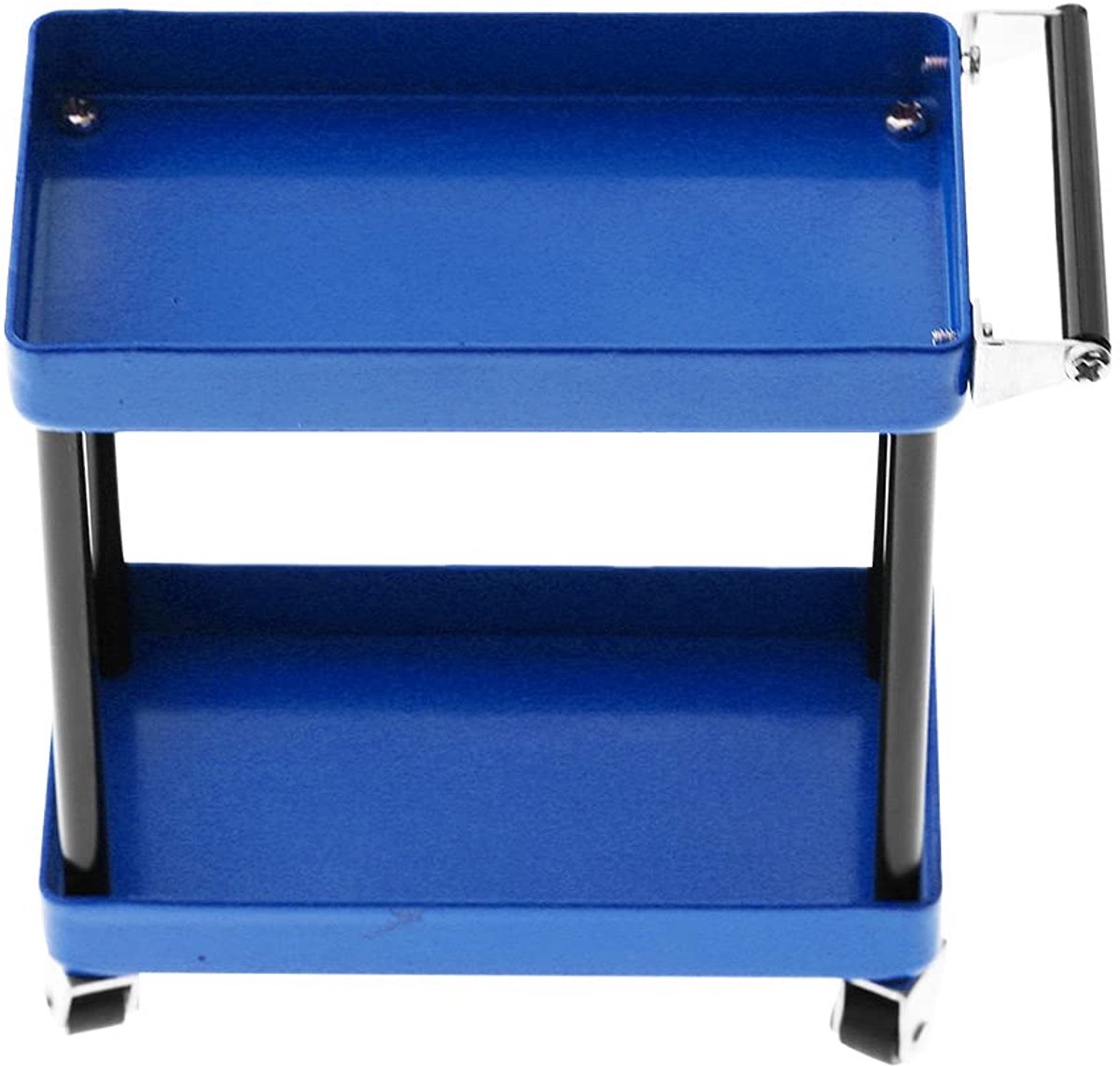 Gereedschap Trolley, eenvoudig te monteren en demonteren winkelwagen plank 2 Tier Fantastisch vakmanschap van formaat voor 1/16 schaalmodel voor het plaatsen van bouten, schroeven(blauw)